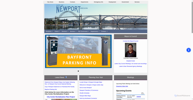 Security scan screenshot of https://newportoregon.gov/