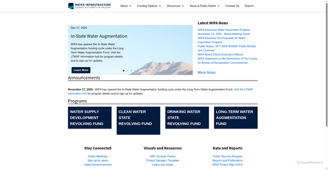 Security scan screenshot of https://azwifa.gov/