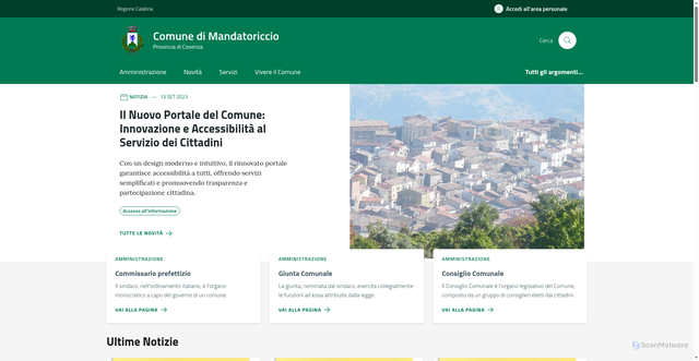 Security scan screenshot of https://comune.mandatoriccio.cs.it/
