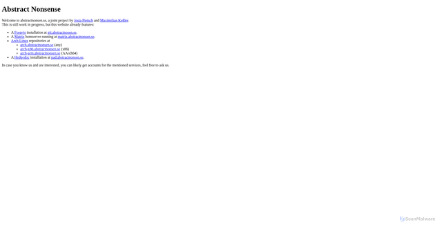 Security scan screenshot of https://abstractnonsen.se