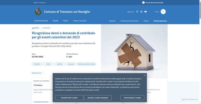 Security scan screenshot of https://www.comune.trezzano-sul-naviglio.mi.it/