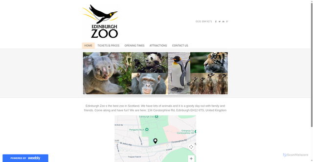 Security scan screenshot of https://officialedinburghzoo.weebly.com/