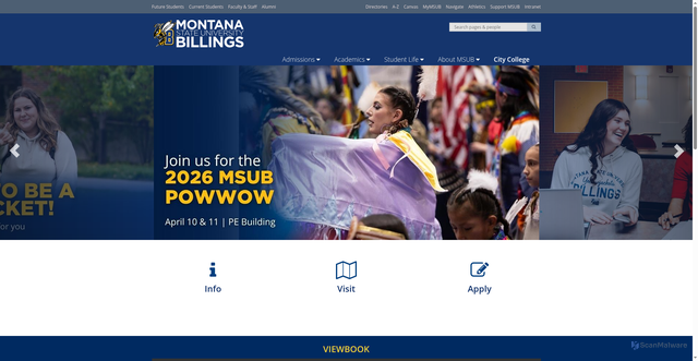 Security scan screenshot of https://www.msubillings.edu/