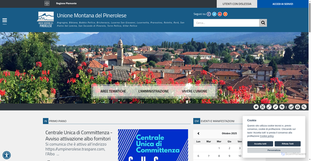 Security scan screenshot of https://www.umpinerolese.it/