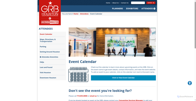 Security scan screenshot of https://www.grbhouston.com/attendees/events-calendar/