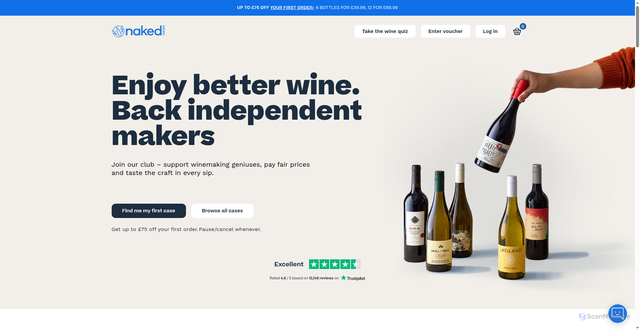 Security scan screenshot of https://nakedwines.co.uk