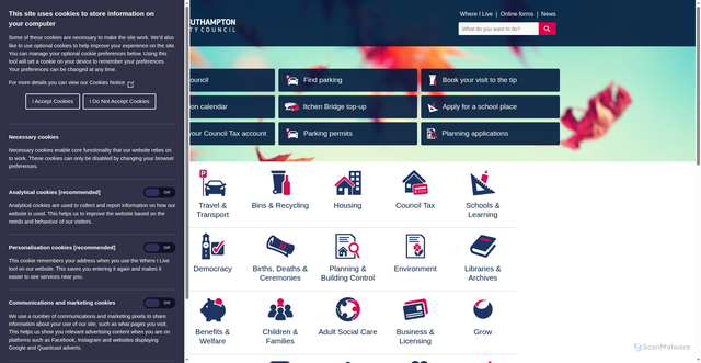 Security scan screenshot of https://www.southampton.gov.uk/
