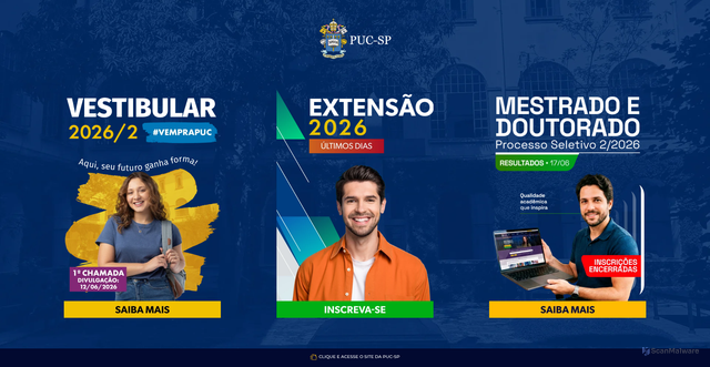 Security scan screenshot of https://www.pucsp.br
