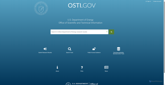 Security scan screenshot of https://osti.gov