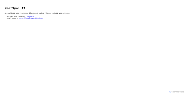 Security scan screenshot of http://meetsync-ai.com/