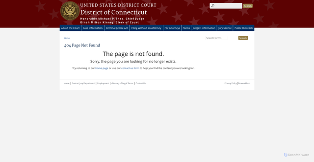 Security scan screenshot of https://www.ctd.uscourts.gov/forms/prisoner-application-proceed-district-court-without-prepaying-fees-or-costs-non-civil-rights