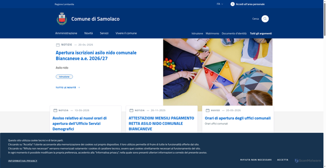 Security scan screenshot of https://www.comune.samolaco.so.it