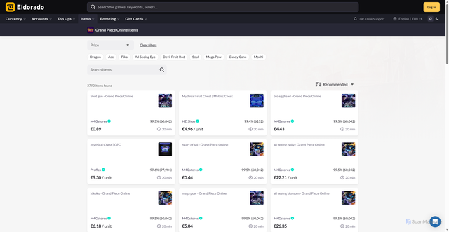 Security scan screenshot of https://grandpieceonline.shop/