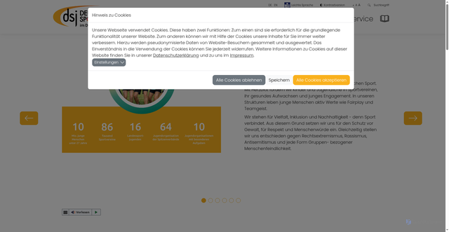Security scan screenshot of http://www.dsj.de