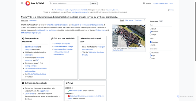 Security scan screenshot of https://mediawiki.org