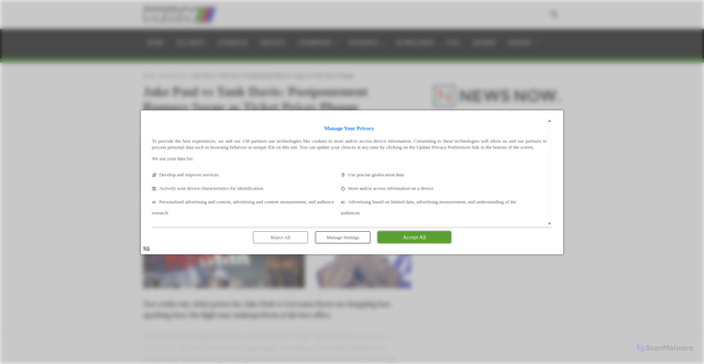 Security scan screenshot of https://www.worldboxingnews.com/jake-paul-gervonta-davis-ticket-sales/