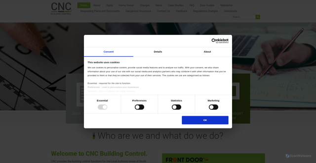 Security scan screenshot of https://cncbuildingcontrol.gov.uk/