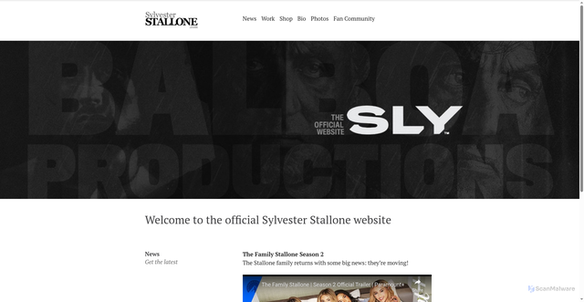 Security scan screenshot of https://sylvesterstallone.com/