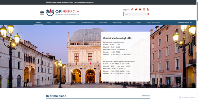 Security scan screenshot of www.opibrescia.it