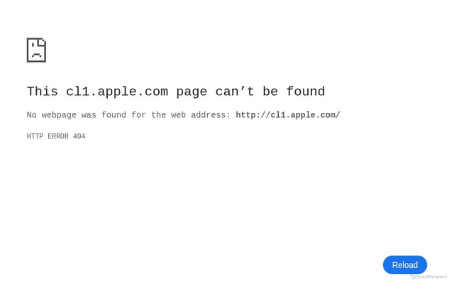 Security scan screenshot of http://cl1.apple.com/