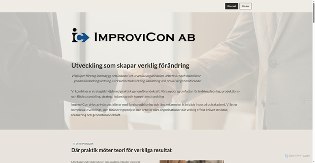 Security scan screenshot of https://improvicon.se