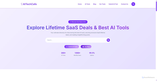 Security scan screenshot of https://Aitechcafe.com