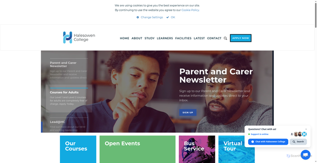 Security scan screenshot of https://www.halesowen.ac.uk/