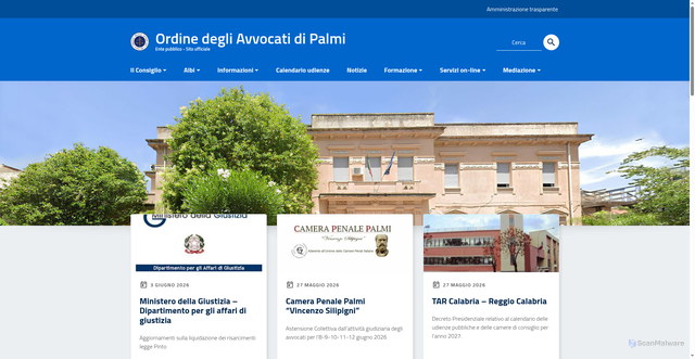 Security scan screenshot of https://www.ordineavvocatipalmi.it