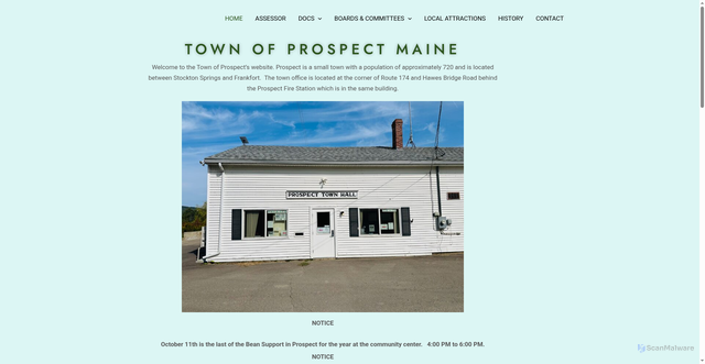 Security scan screenshot of https://prospectmaine.gov/