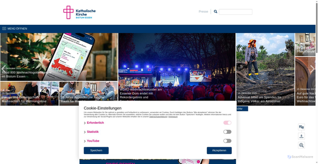 Security scan screenshot of https://bistum-essen.de