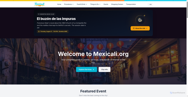 Security scan screenshot of https://mexicali.org/en/