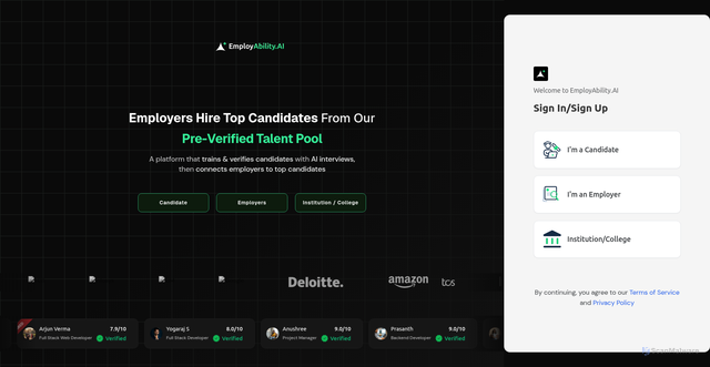 Security scan screenshot of https://blue.employability.ai/