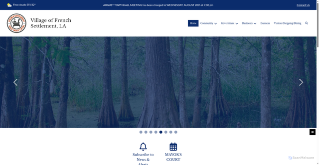 Security scan screenshot of https://frenchsettlement-la.gov/
