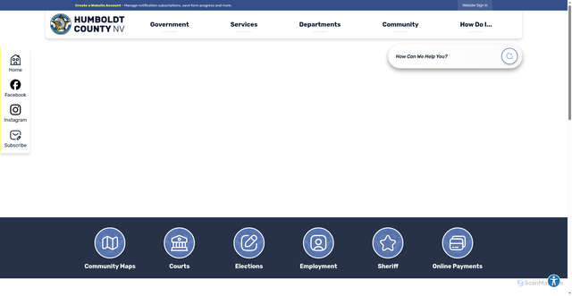 Security scan screenshot of https://humboldtcountynv.gov/