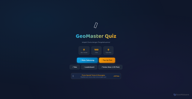 Security scan screenshot of https://geomasterquiz-khdcztwqb7.edgeone.app/