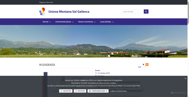 Security scan screenshot of https://www.umvalgallenca.it/it-it/home