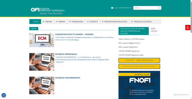 Security scan screenshot of https://www.fnofi.it/ofi-sassari/