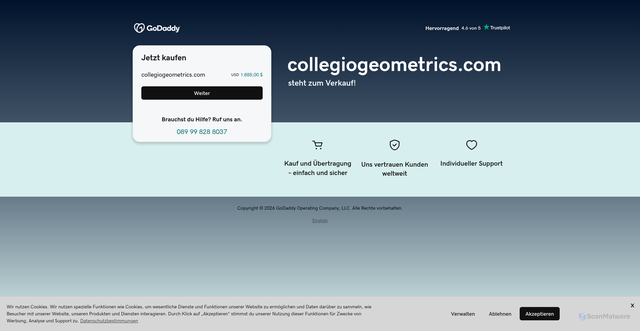Security scan screenshot of https://www.collegiogeometrics.com/