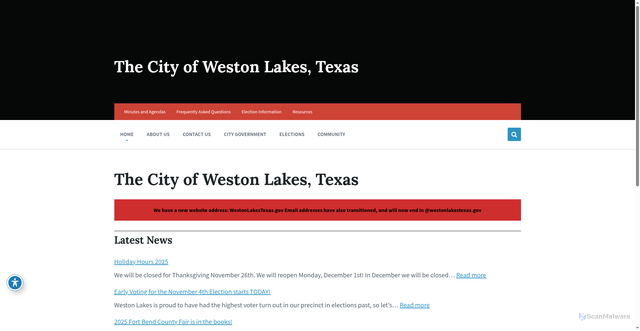 Security scan screenshot of https://westonlakestexas.gov/