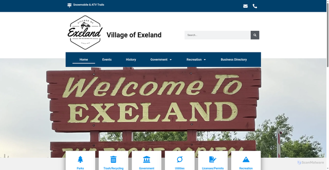 Security scan screenshot of https://villageofexeland.gov/
