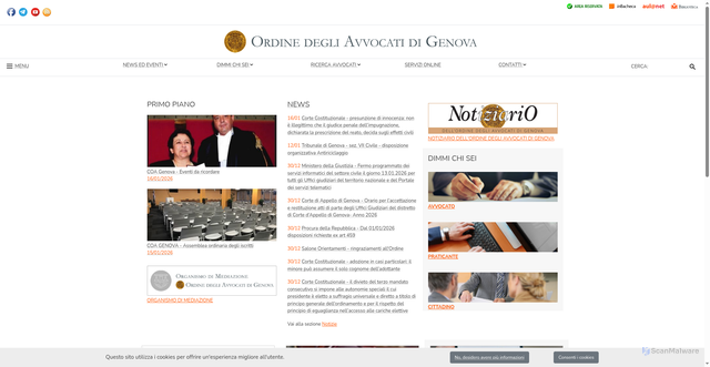 Security scan screenshot of https://www.ordineavvocatigenova.it/