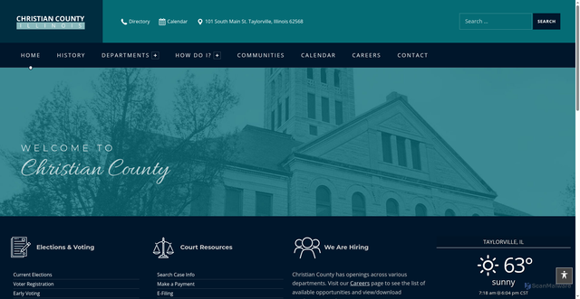 Security scan screenshot of https://www.christiancountyil.gov/