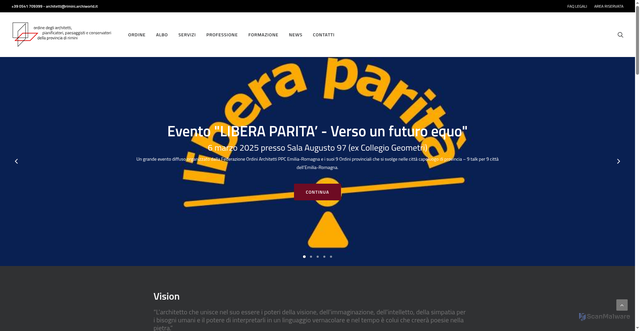 Security scan screenshot of https://www.architettirimini.net/