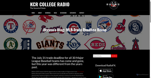 Security scan screenshot of https://kcr.sdsu.edu/brevens-blog-mlb-trade-deadline-recap/