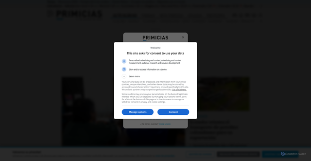 Security scan screenshot of https://imagenes.primicias.ec