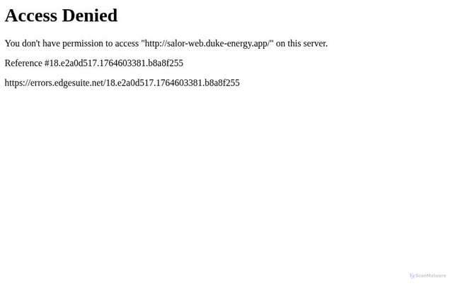 Security scan screenshot of https://salor-web.duke-energy.app/