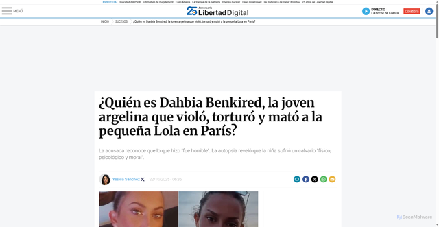 Security scan screenshot of https://www.libertaddigital.com/sucesos/2025-10-22/quien-es-dahbia-benkired-la-joven-argelina-que-violo-torturo-y-mato-a-la-pequena-lola-en-paris-7310436/