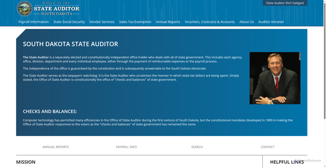 Security scan screenshot of https://sdauditor.sd.gov/