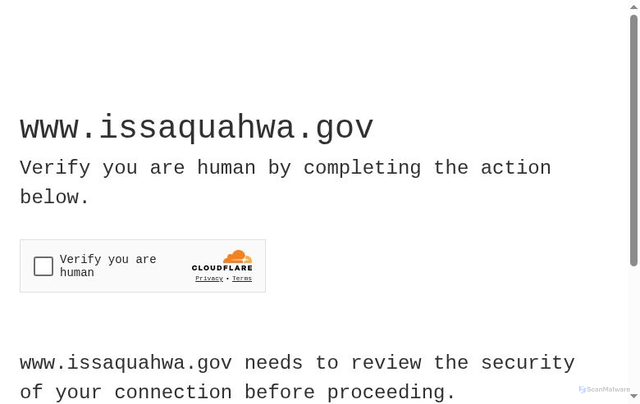 Security scan screenshot of https://www.issaquahwa.gov/