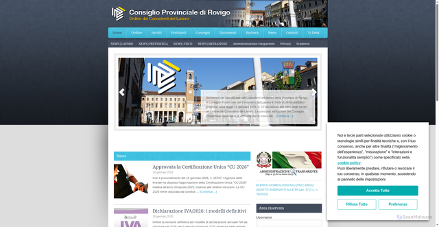 Security scan screenshot of https://www.cdlrovigo.it/